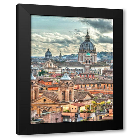 Vatican city with St. Peters Basilica, Rome, Italy Black Modern Wood Framed Art Print by Frank, Assaf