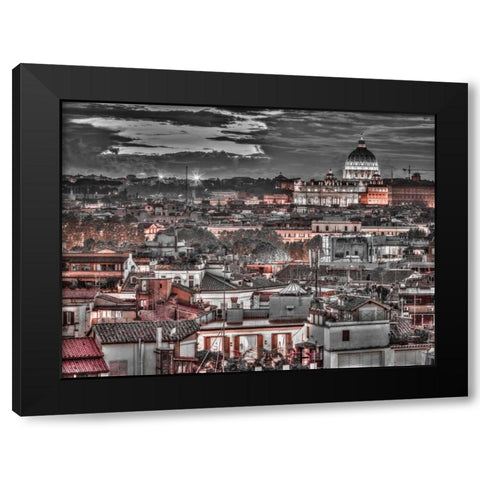 Vatican city with St. Peters Basilica, Rome, Italy Black Modern Wood Framed Art Print with Double Matting by Frank, Assaf