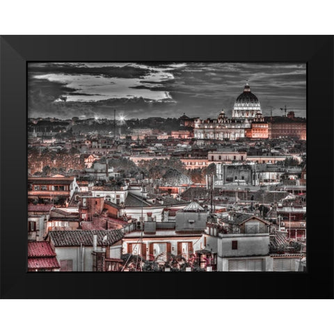 Vatican city with St. Peters Basilica, Rome, Italy Black Modern Wood Framed Art Print by Frank, Assaf