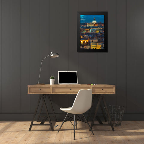 Vatican city with St. Peters Basilica, Rome, Italy Black Modern Wood Framed Art Print by Frank, Assaf