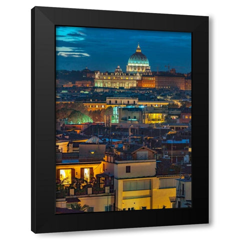 Vatican city with St. Peters Basilica, Rome, Italy Black Modern Wood Framed Art Print with Double Matting by Frank, Assaf