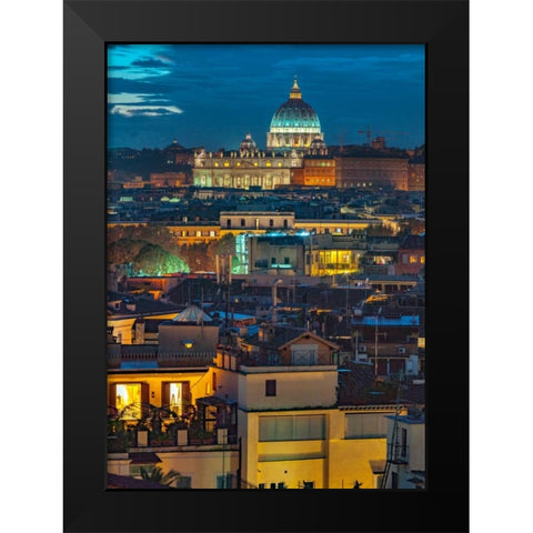 Vatican city with St. Peters Basilica, Rome, Italy Black Modern Wood Framed Art Print by Frank, Assaf