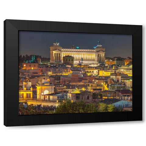 Piazza Venezia in Rome, Italy Black Modern Wood Framed Art Print with Double Matting by Frank, Assaf