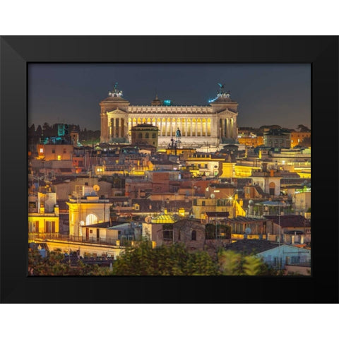 Piazza Venezia in Rome, Italy Black Modern Wood Framed Art Print by Frank, Assaf