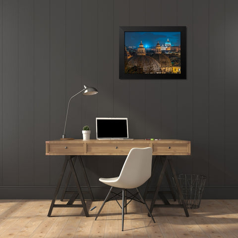 Vatican city with St. Peters Basilica, Rome, Italy Black Modern Wood Framed Art Print by Frank, Assaf