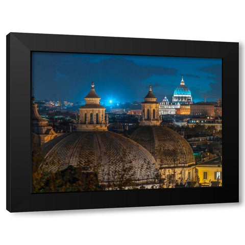 Vatican city with St. Peters Basilica, Rome, Italy Black Modern Wood Framed Art Print with Double Matting by Frank, Assaf