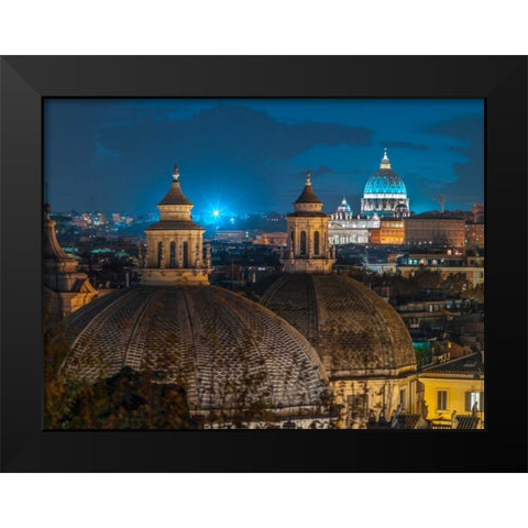 Vatican city with St. Peters Basilica, Rome, Italy Black Modern Wood Framed Art Print by Frank, Assaf