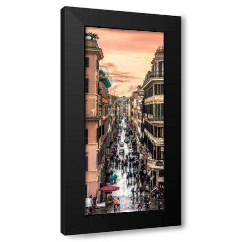 City street, Rome, Italy Black Modern Wood Framed Art Print with Double Matting by Frank, Assaf