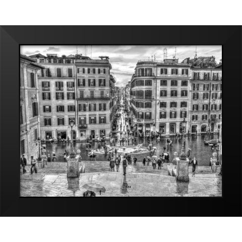 City Square, Rome, Italy Black Modern Wood Framed Art Print by Frank, Assaf