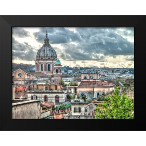 Vatican city with St. Peters Basilica, Rome, Italy Black Modern Wood Framed Art Print by Frank, Assaf