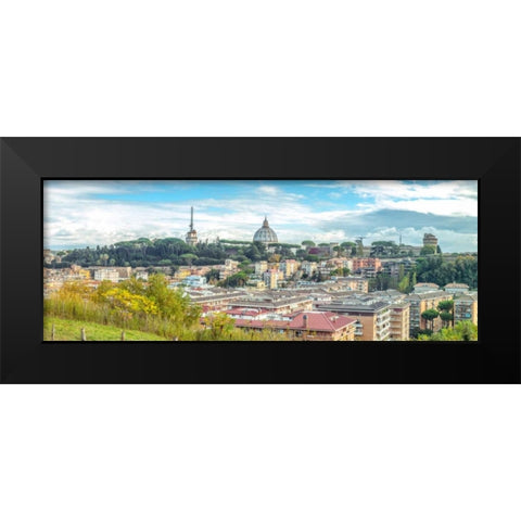 Vatican city and St. Peters Basilica, Rome, Italy Black Modern Wood Framed Art Print by Frank, Assaf