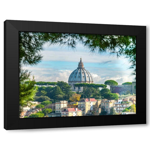 Vatican city with St. Peters Basilica, Rome, Italy Black Modern Wood Framed Art Print with Double Matting by Frank, Assaf
