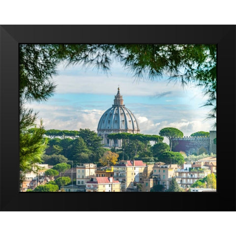 Vatican city with St. Peters Basilica, Rome, Italy Black Modern Wood Framed Art Print by Frank, Assaf