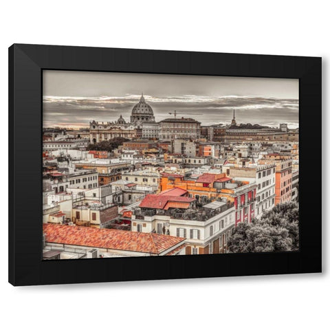 Vatican city with St. Peters Basilica, Rome, Italy Black Modern Wood Framed Art Print with Double Matting by Frank, Assaf