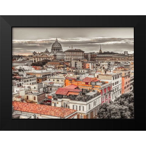 Vatican city with St. Peters Basilica, Rome, Italy Black Modern Wood Framed Art Print by Frank, Assaf