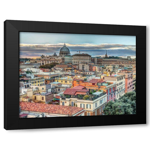 Vatican city and St. Peters Basilica, Rome, Italy Black Modern Wood Framed Art Print with Double Matting by Frank, Assaf