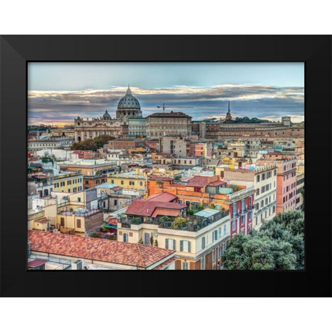 Vatican city and St. Peters Basilica, Rome, Italy Black Modern Wood Framed Art Print by Frank, Assaf