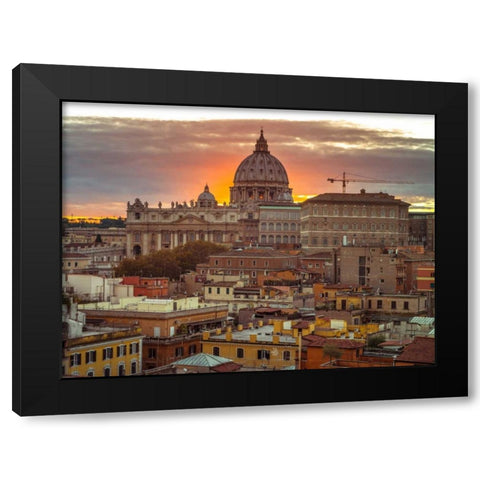 Vatican city with St. Peters Basilica, Rome, Italy Black Modern Wood Framed Art Print with Double Matting by Frank, Assaf
