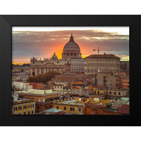 Vatican city with St. Peters Basilica, Rome, Italy Black Modern Wood Framed Art Print by Frank, Assaf