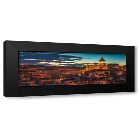 Vatican city with St. Peters Basilica, Rome, Italy Black Modern Wood Framed Art Print with Double Matting by Frank, Assaf