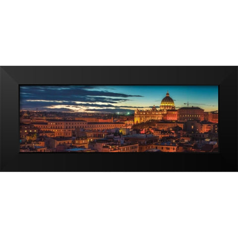 Vatican city with St. Peters Basilica, Rome, Italy Black Modern Wood Framed Art Print by Frank, Assaf