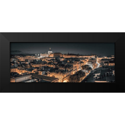 Vatican city with St. Peters Basilica, Rome, Italy Black Modern Wood Framed Art Print by Frank, Assaf
