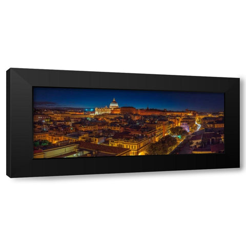 Vatican city with St. Peters Basilica, Rome, Italy Black Modern Wood Framed Art Print with Double Matting by Frank, Assaf