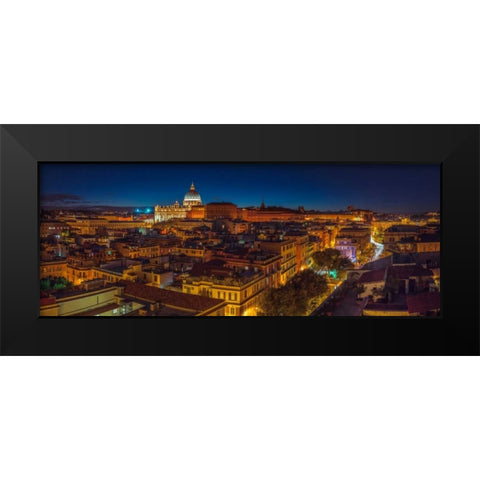 Vatican city with St. Peters Basilica, Rome, Italy Black Modern Wood Framed Art Print by Frank, Assaf