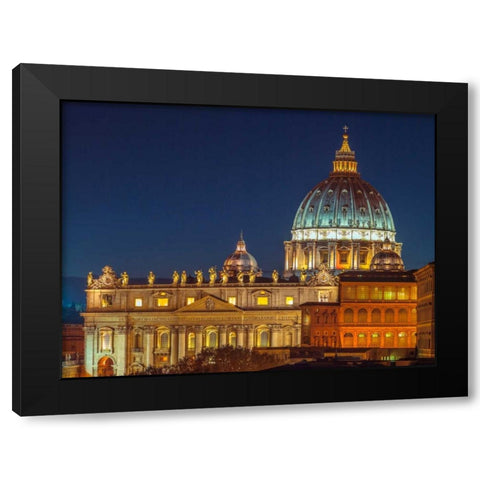 Vatican city with St. Peters Basilica, Rome, Italy Black Modern Wood Framed Art Print with Double Matting by Frank, Assaf