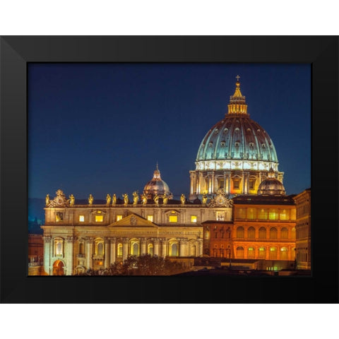 Vatican city with St. Peters Basilica, Rome, Italy Black Modern Wood Framed Art Print by Frank, Assaf