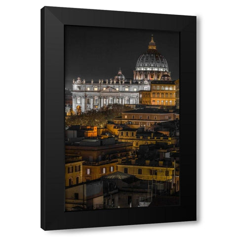 Vatican city with St. Peters Basilica, Rome, Italy Black Modern Wood Framed Art Print with Double Matting by Frank, Assaf