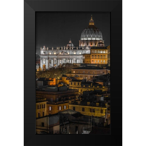 Vatican city with St. Peters Basilica, Rome, Italy Black Modern Wood Framed Art Print by Frank, Assaf