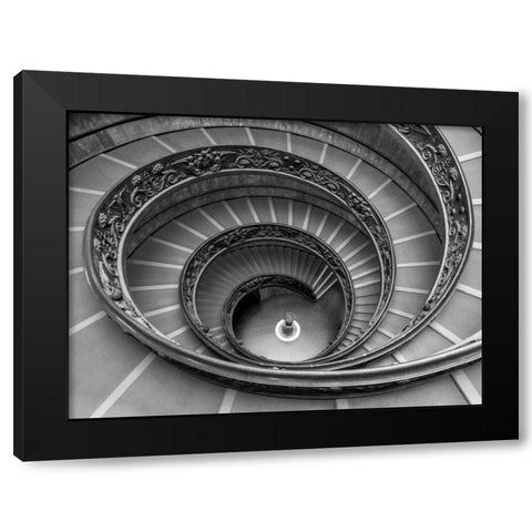 Spiral staircase at the Vatican museum, Rome, Italy Black Modern Wood Framed Art Print with Double Matting by Frank, Assaf