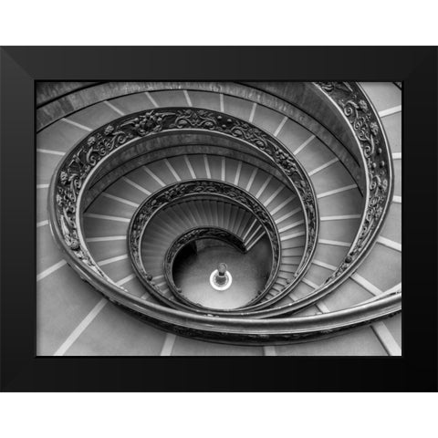 Spiral staircase at the Vatican museum, Rome, Italy Black Modern Wood Framed Art Print by Frank, Assaf