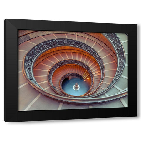 Spiral staircase at the Vatican museum, Rome, Italy Black Modern Wood Framed Art Print with Double Matting by Frank, Assaf