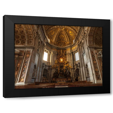 Inside of St. Peters Basilica, Rome, Italy Black Modern Wood Framed Art Print by Frank, Assaf