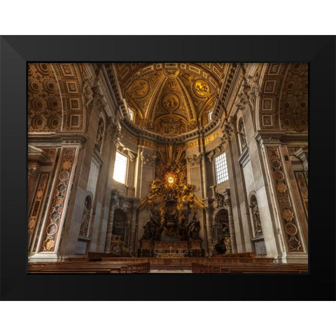 Inside of St. Peters Basilica, Rome, Italy Black Modern Wood Framed Art Print by Frank, Assaf