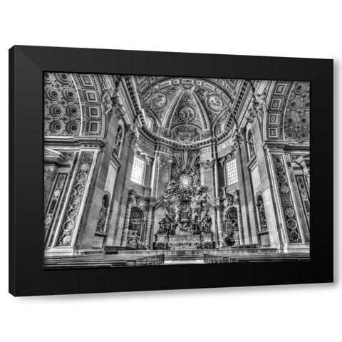 Inside of St. Peters Basilica, Rome, Italy Black Modern Wood Framed Art Print with Double Matting by Frank, Assaf