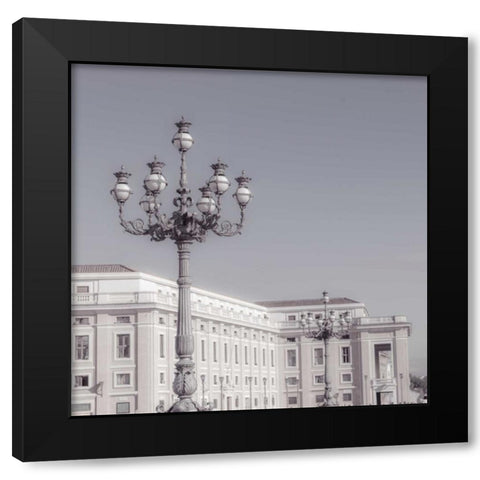 Lamppost in St. Peters Basilica square, Vatican, Rome Black Modern Wood Framed Art Print with Double Matting by Frank, Assaf
