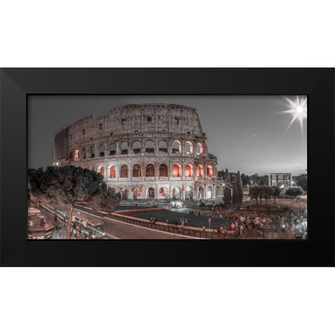Famous Colosseum in Rome, Italy Black Modern Wood Framed Art Print by Frank, Assaf