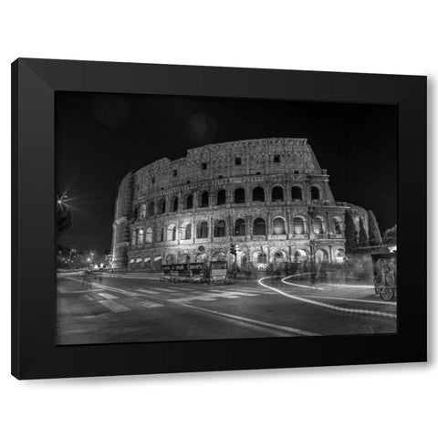 Famous Colosseum in Rome, Italy Black Modern Wood Framed Art Print with Double Matting by Frank, Assaf