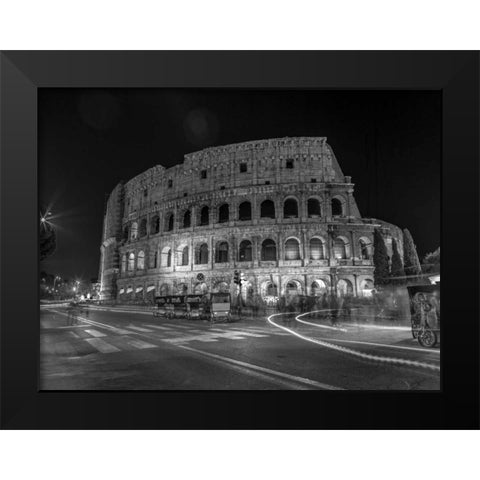 Famous Colosseum in Rome, Italy Black Modern Wood Framed Art Print by Frank, Assaf
