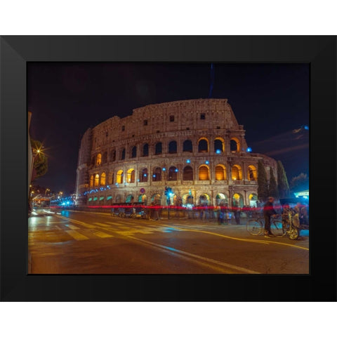 Famous Colosseum in Rome, Italy Black Modern Wood Framed Art Print by Frank, Assaf