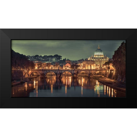 View of Basilica di San Pietro in Vatican, Rome, Italy Black Modern Wood Framed Art Print by Frank, Assaf