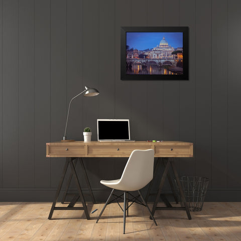 View of Basilica di San Pietro in Vatican, Rome, Italy Black Modern Wood Framed Art Print by Frank, Assaf
