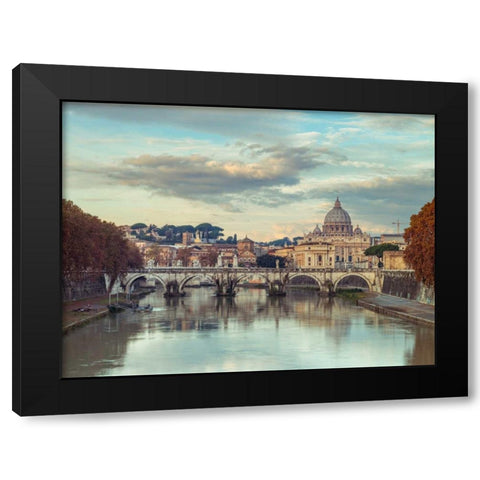 View of Basilica di San Pietro in Vatican, Rome, Italy Black Modern Wood Framed Art Print with Double Matting by Frank, Assaf