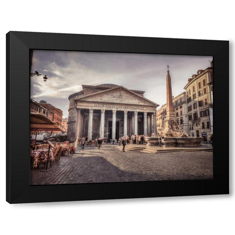 Pantheon in Rome, Italy Black Modern Wood Framed Art Print with Double Matting by Frank, Assaf