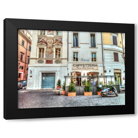 Cafeteria in Rome, Italy Black Modern Wood Framed Art Print with Double Matting by Frank, Assaf