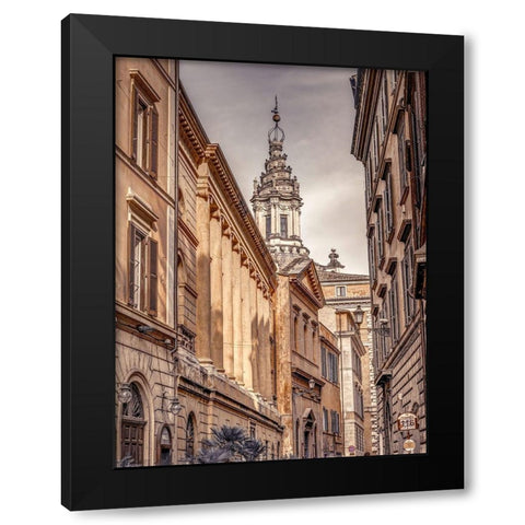 Old town in Rome-Italy Black Modern Wood Framed Art Print with Double Matting by Frank, Assaf