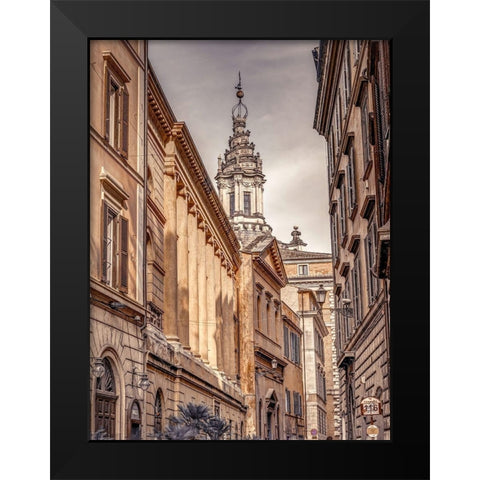 Old town in Rome-Italy Black Modern Wood Framed Art Print by Frank, Assaf